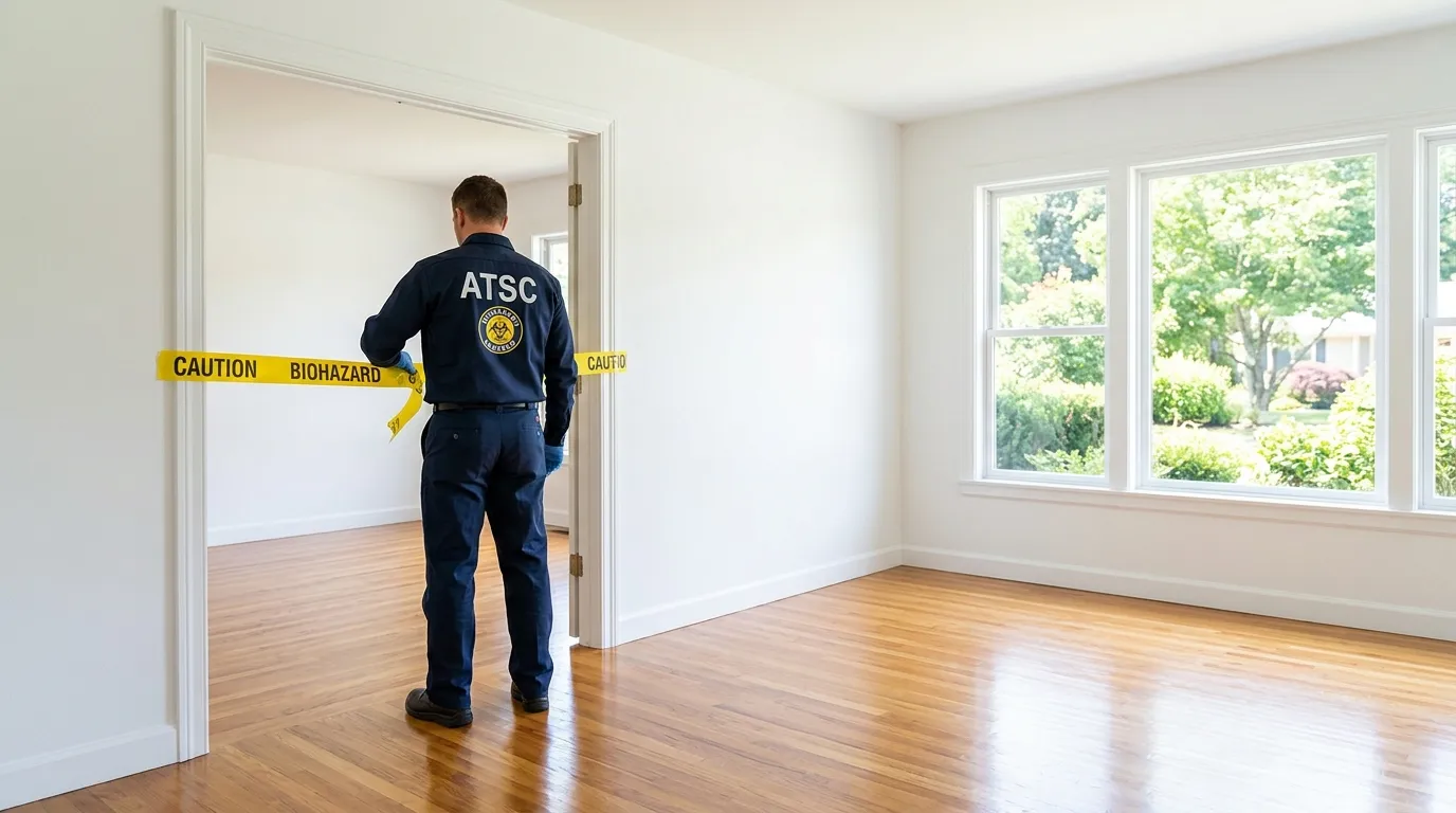 Certified biohazard cleanup crew performing Trauma Scene Cleanup in Columbus
